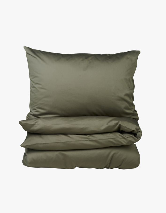 Voodipesukomplekt satiinpuuvillane tumeroheline - 150x210 cm tumeroheline - 1