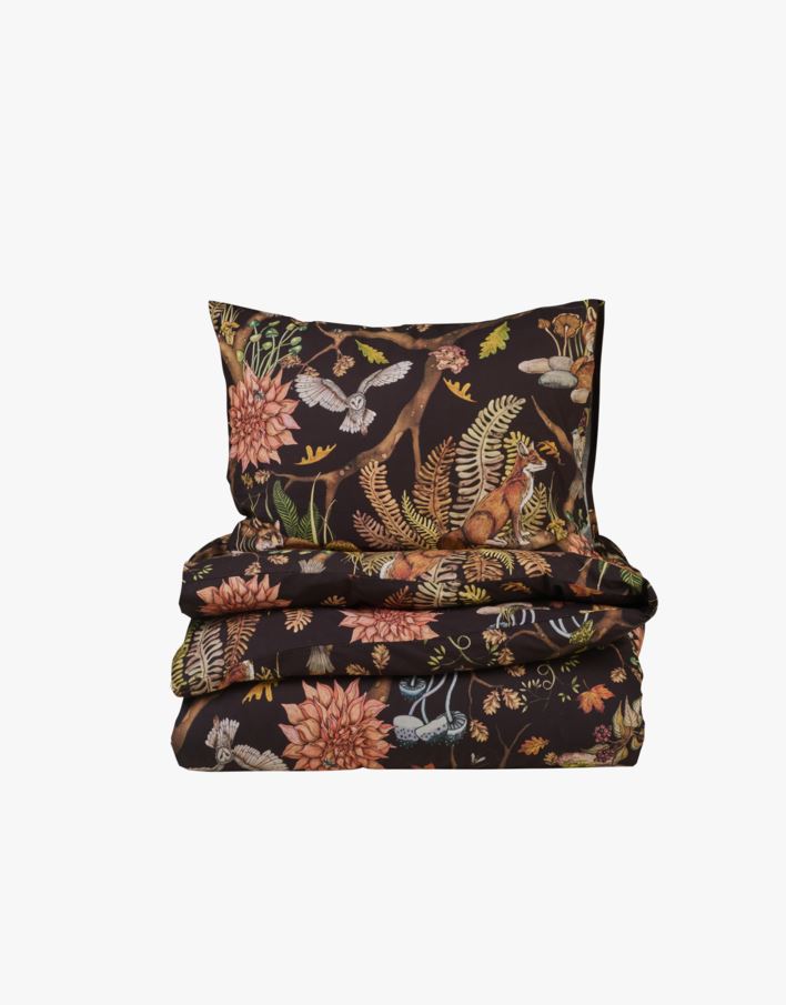 Voodipesukomplekt perkalpuuvillast mitmevärviline/pruun - 150x210 cm mitmevärviline/pruun - 1