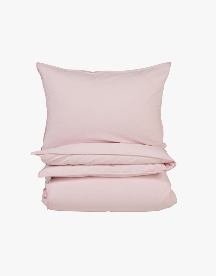 Voodipesukomplekt puuvillane hele roosa - 150x210 cm hele roosa - 1